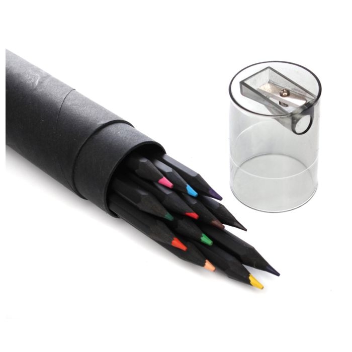 TUBO DE LÁPICES MADERA NEGRA